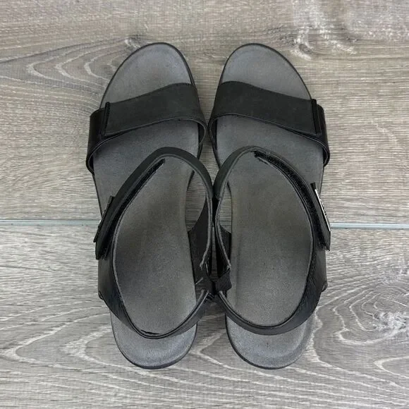 Naot Intact Women’s Sz 9/EU 40 Black Velvet Nubuck Dual Hook & Loop Sandals - Picture 5 of 11